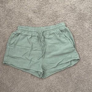 Size small light green comfy shorts.